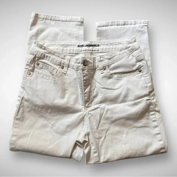 KARL LAGERFELD Paris High Rise White Jeans | Size 6 - Picture 3 of 5